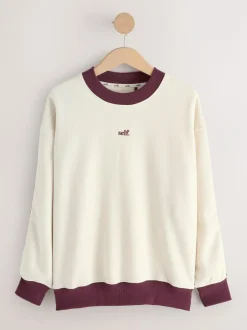 self. Ecru/BerryColourblock Sweatshirt Online