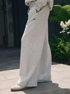 self. Grey Wide Leg Joggers New