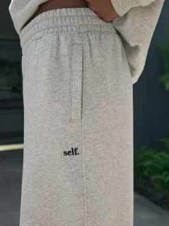 self. Grey Wide Leg Joggers New