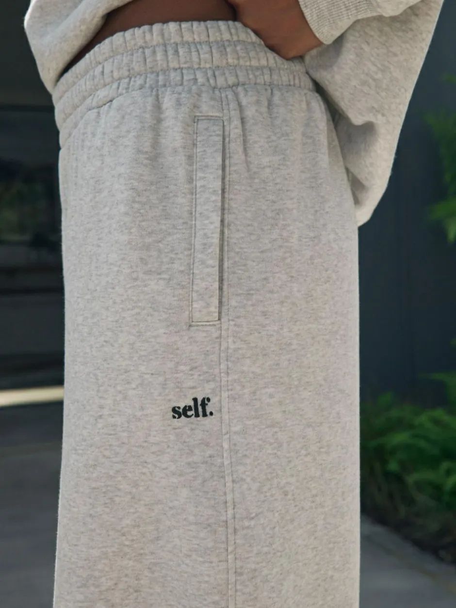 self. Grey Wide Leg Joggers New