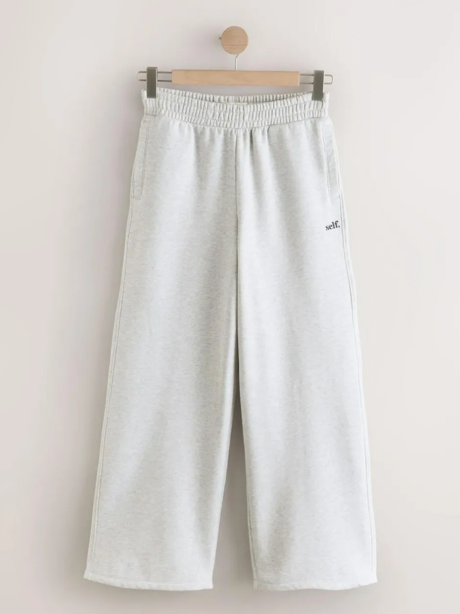 self. Grey Wide Leg Joggers New