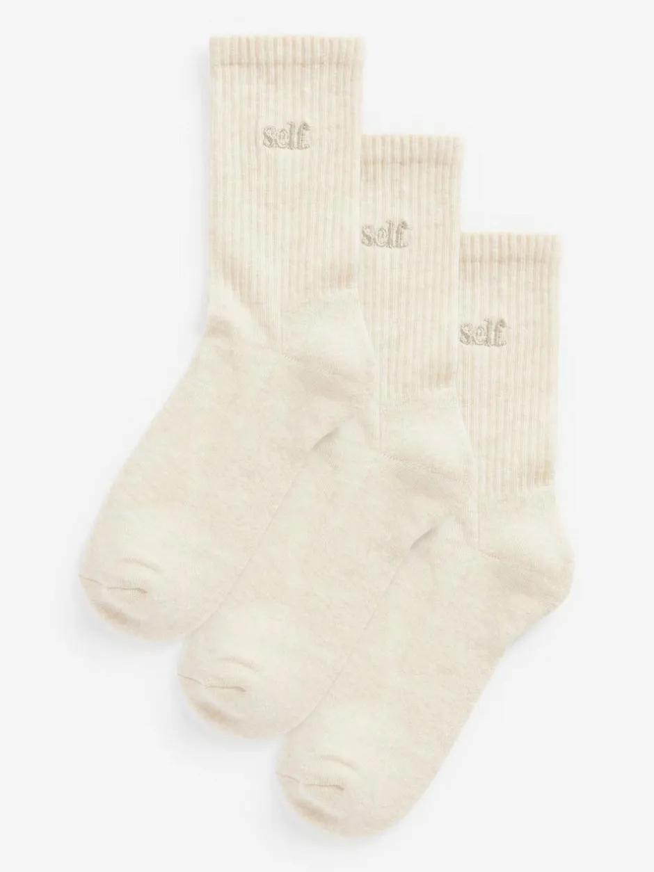self. Oat 3 Pack Cushion Sole Lounge Ankle Socks 3 Pack Outlet