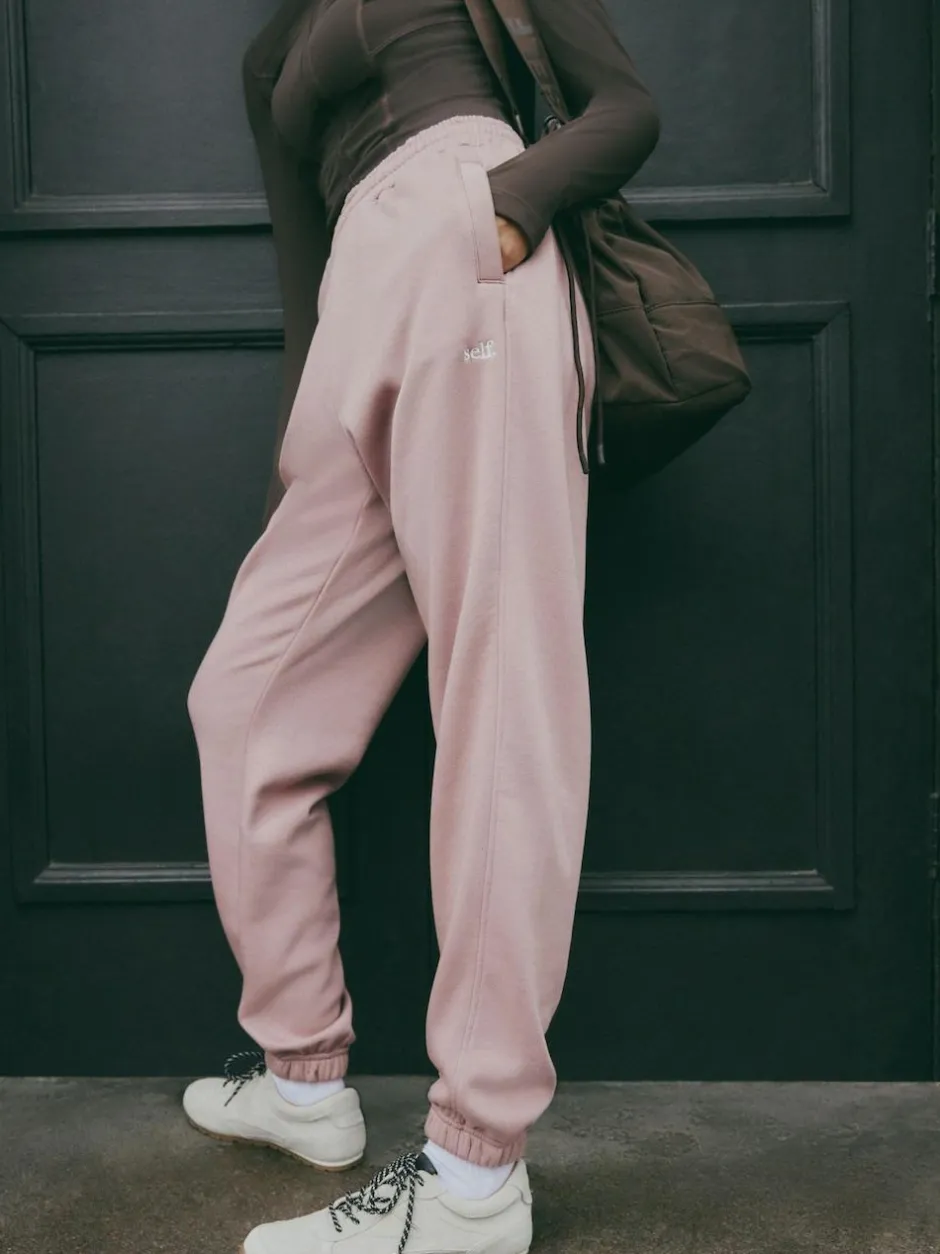 self. Cuffed Joggers Pink