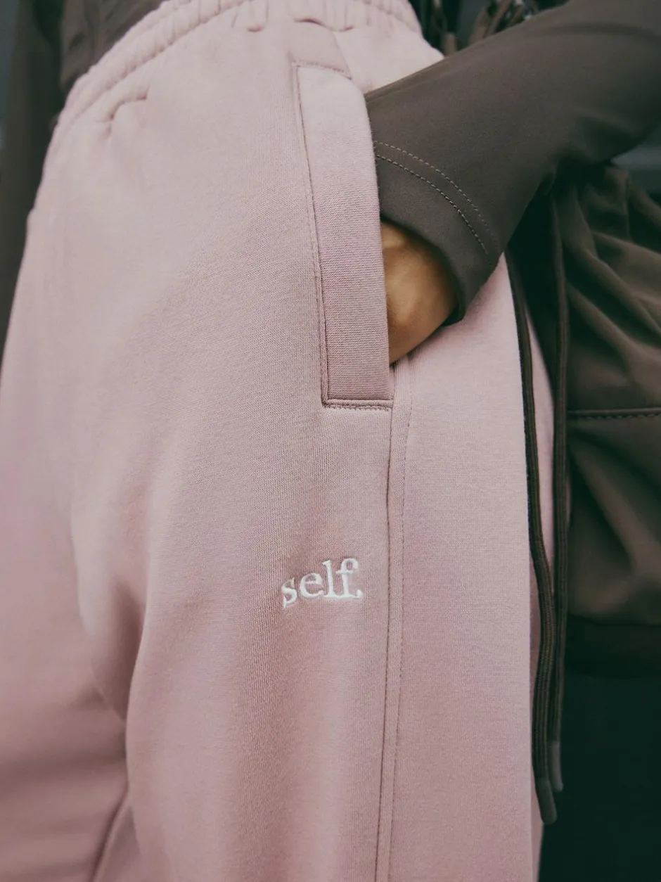 self. Cuffed Joggers Pink