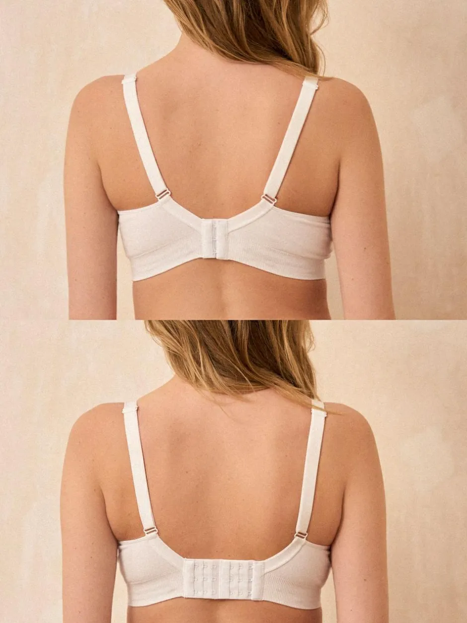Seraphine Black & White Bamboo Soft Seamless Maternity & Nursing Bra 2 Pack Black & White
