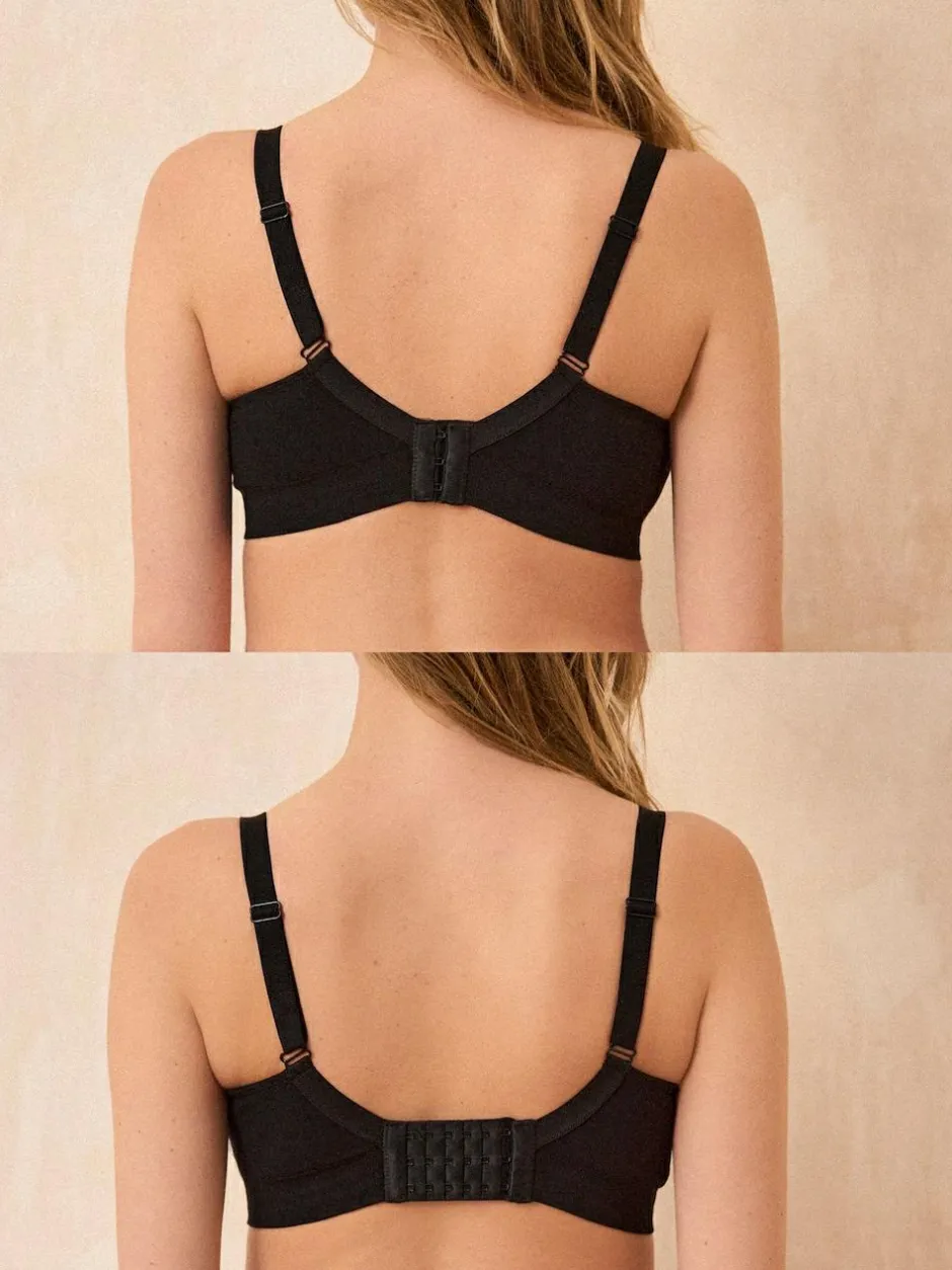 Seraphine Black & White Bamboo Soft Seamless Maternity & Nursing Bra 2 Pack Black & White