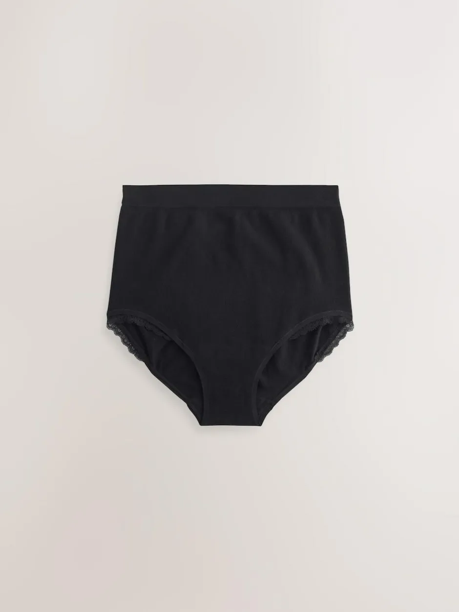 Seraphine Black Cotton Rib Jersey Maternity & Postpartum Briefs 5 Pack Hot
