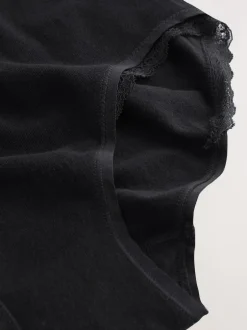 Seraphine Black Cotton Rib Jersey Maternity & Postpartum Briefs 5 Pack Hot