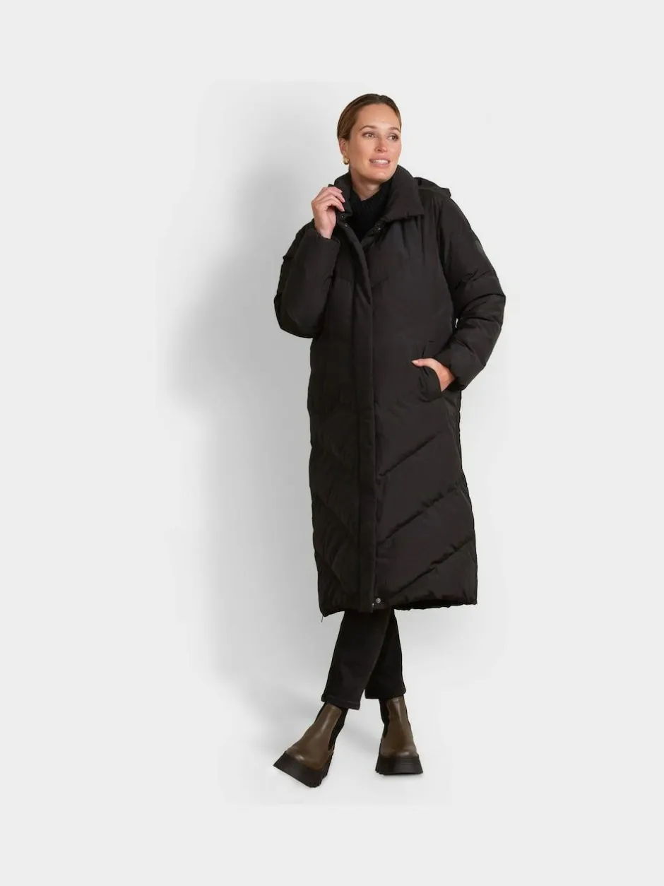 Seraphine 3-In-1 Long Chevron Puffer Maternity Coat Black Hot