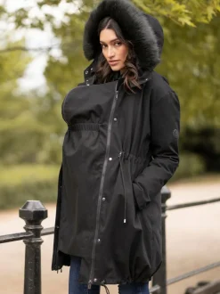 Seraphine Premium Sub-Zero Down Filled 3-In-1 Maternity & Babywearing Parka Black Outlet