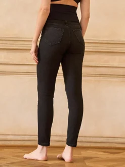Seraphine Tall Premium Organic Overbump Maternity Skinny Jeans Black Clearance