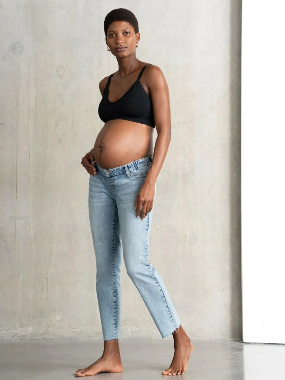 Seraphine Blue Premium Organic Underbump Maternity Slim-Fit Jeans Outlet