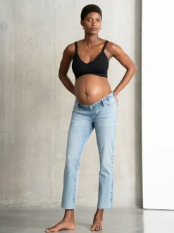 Seraphine Blue Premium Organic Underbump Maternity Slim-Fit Jeans Outlet