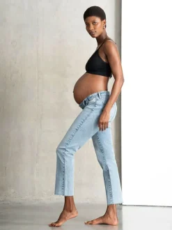Seraphine Blue Premium Organic Underbump Maternity Slim-Fit Jeans Outlet