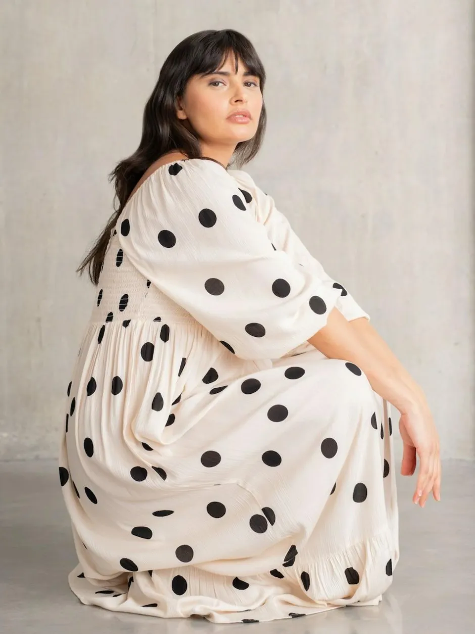 Seraphine Cream Maternity Maxi Dress