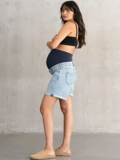 Seraphine Maternity Blue Denim Shorts Online