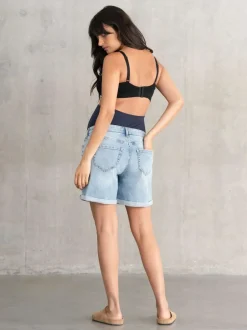 Seraphine Maternity Blue Denim Shorts Online
