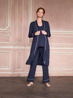 Seraphine Navy & White Maternity & Nursing Nightwear 3 Piece Set New