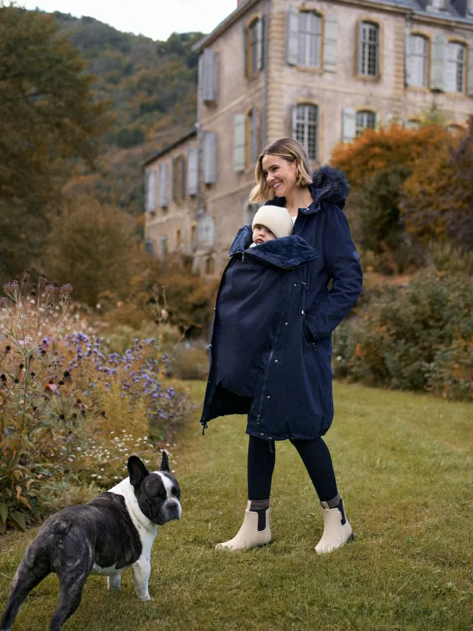 Seraphine Navy Blue Premium Sub-Zero Down Filled 3-In-1 Maternity & Babywearing Parka Clearance