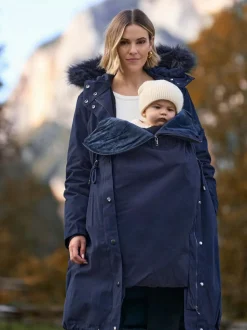 Seraphine Navy Blue Premium Sub-Zero Down Filled 3-In-1 Maternity & Babywearing Parka Clearance