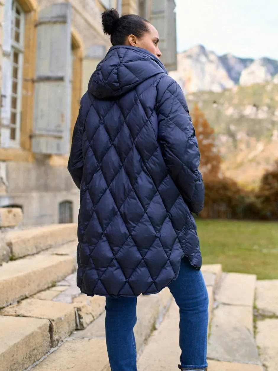 Seraphine Navy Lightweight Quilted 3 in 1 Maternity & Babywearing Coat Sale