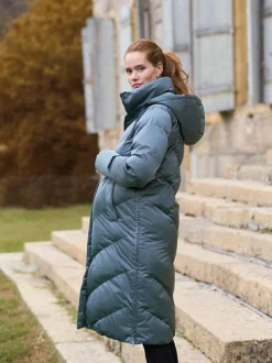 Seraphine Long 3-In-1 Maternity & Babywearing Puffa Coat Pewter Grey Sale