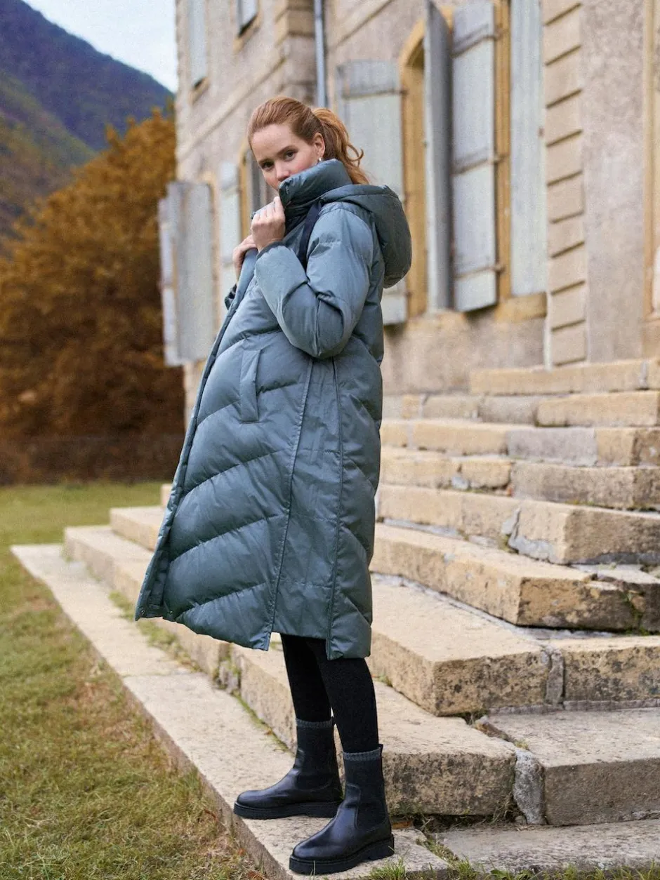 Seraphine Long 3-In-1 Maternity & Babywearing Puffa Coat Pewter Grey Sale