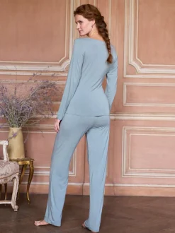 Seraphine Sage Green Maternity & Nursing Super Soft Bamboo Jersey Pyjamas 2 Piece Set Discount