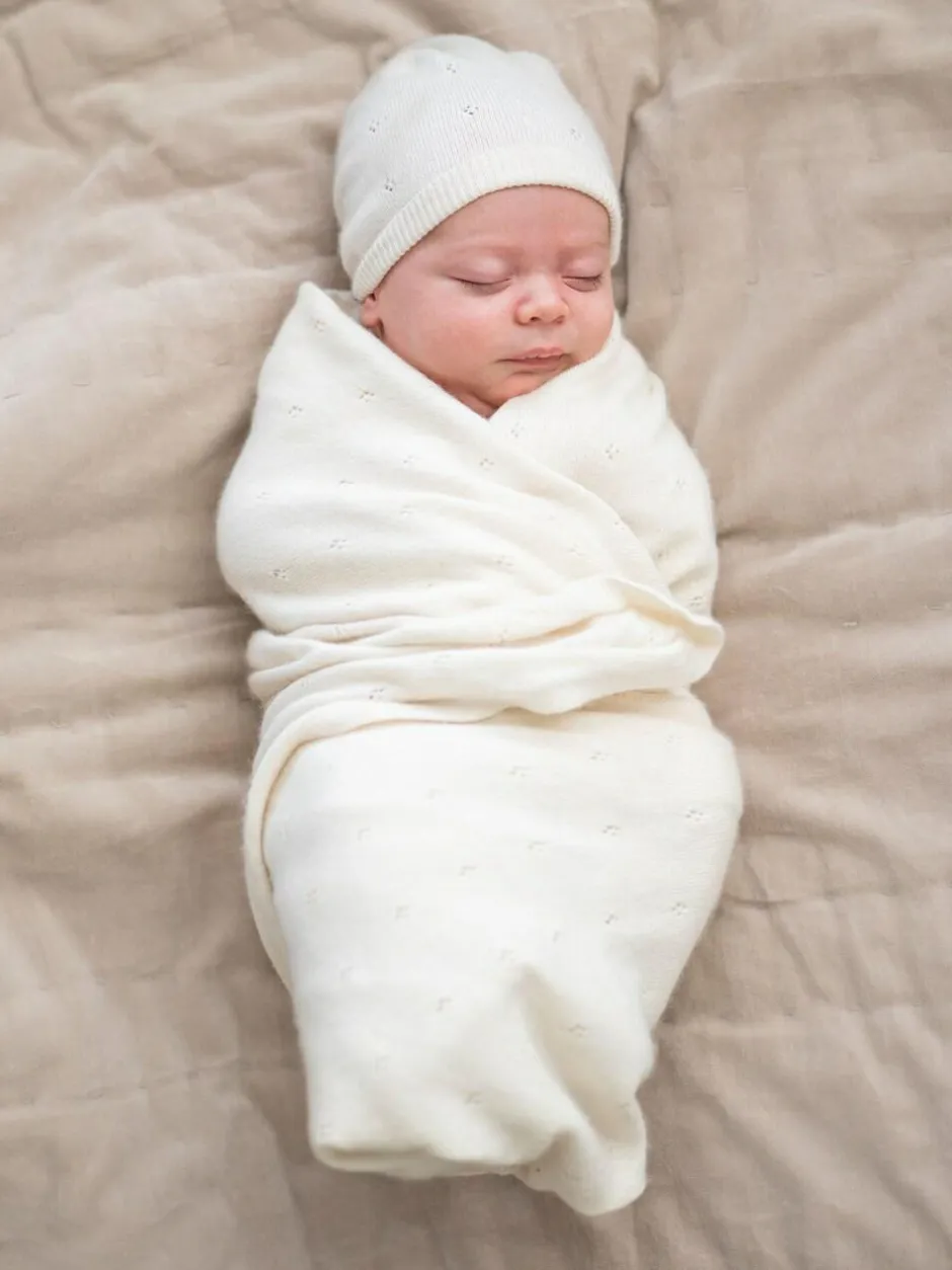 Seraphine White Ivory Baby Washable Cashmere Blend Pointelle Blanket Best