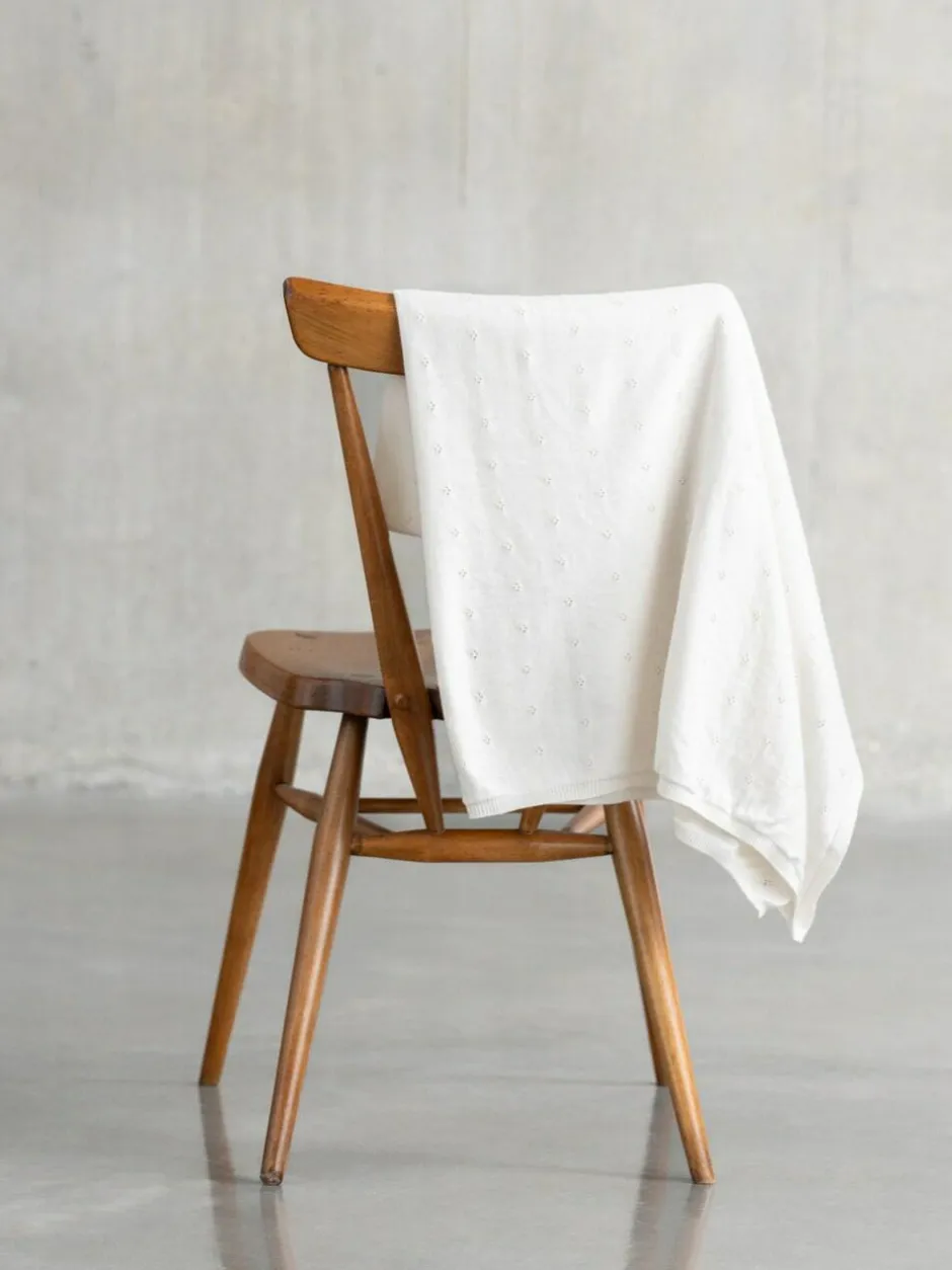 Seraphine White Ivory Baby Washable Cashmere Blend Pointelle Blanket Best