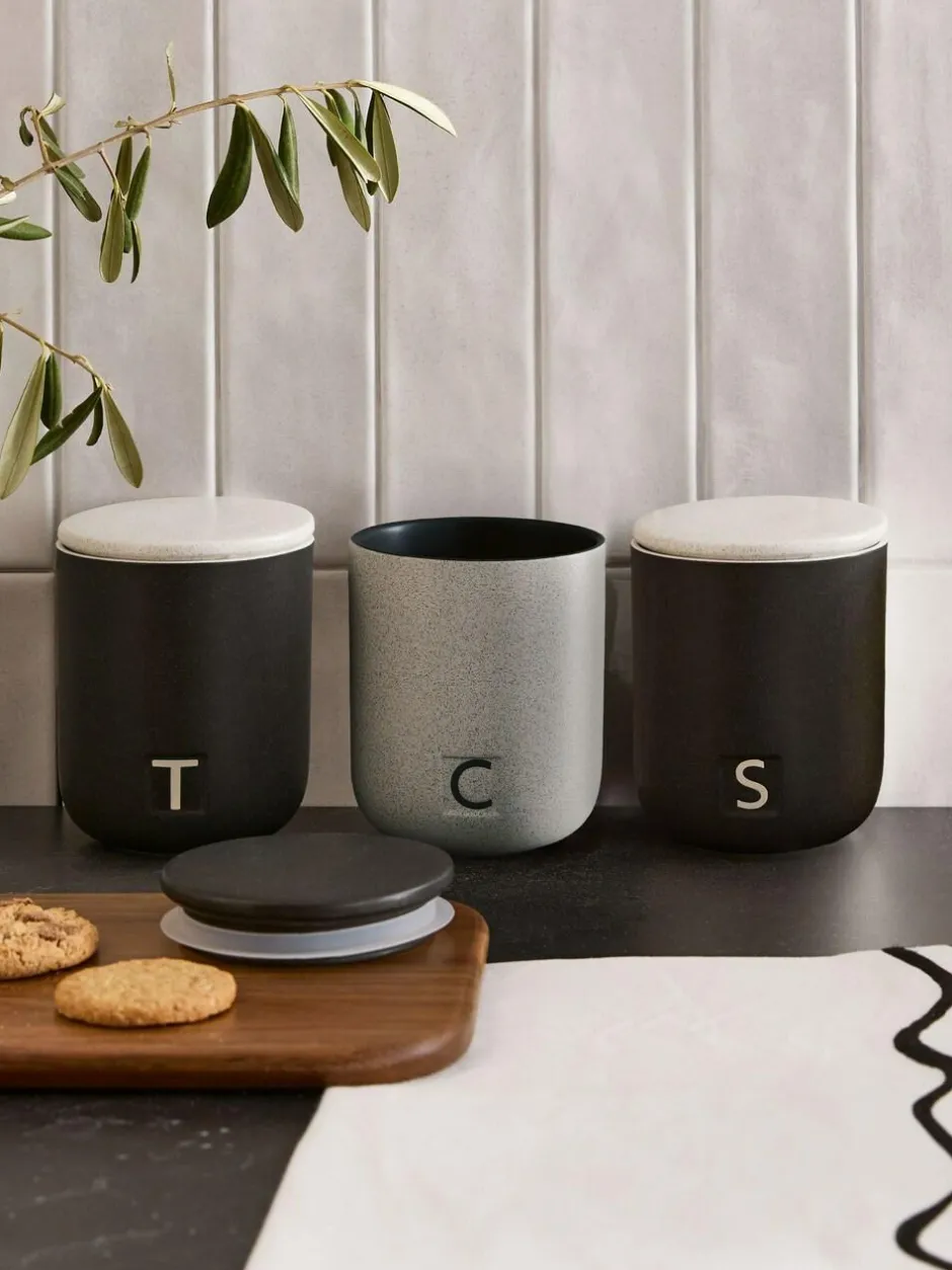 Next Set of 3 Black/Grey Otis Storage Jars Hot