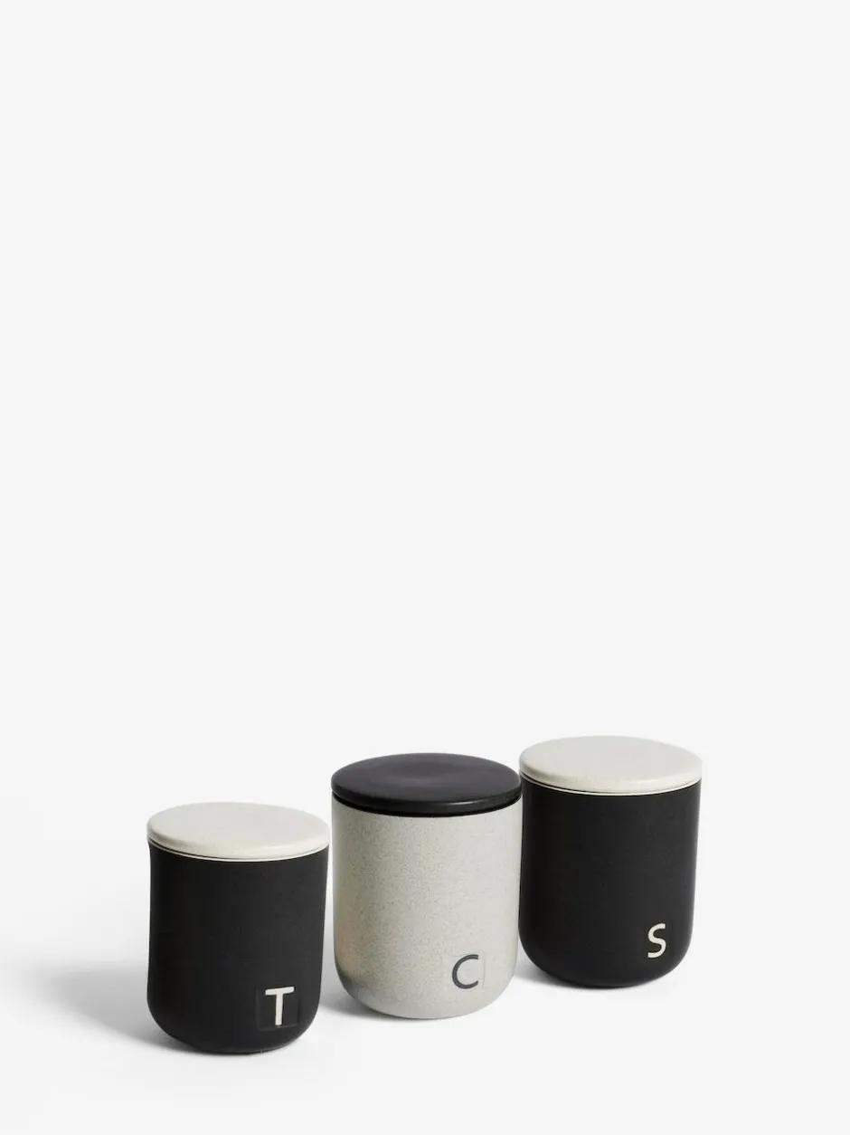Next Set of 3 Black/Grey Otis Storage Jars Hot