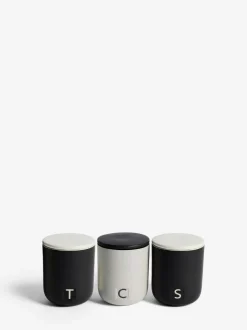 Next Set of 3 Black/Grey Otis Storage Jars Hot