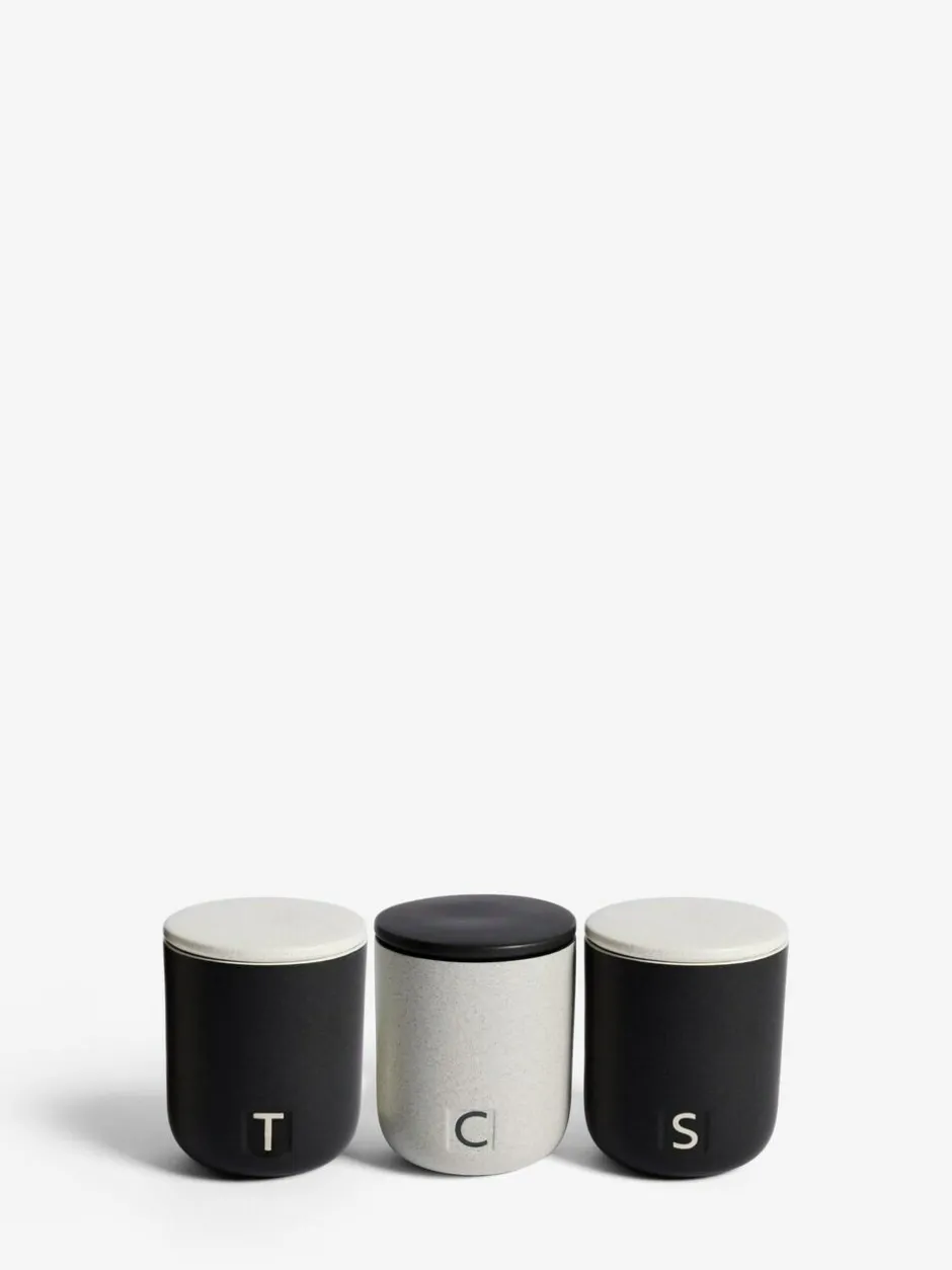Next Set of 3 Black/Grey Otis Storage Jars Hot