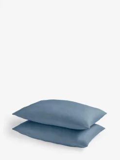 Next Set of 2 Blue Mid Cotton Rich Pillowcases New