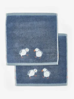 Next Set of 2 Blue Puffin Set of 2 100% Cotton Face Cloths Outlet