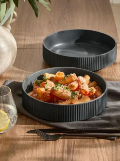 Next Set of 4 Charcoal Grey Stamford Set of 4 Pasta Bowls Sale
