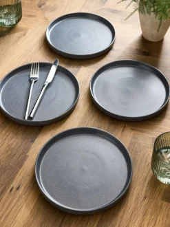 Next Set of 4 Charcoal Grey Stamford Side Plates Online