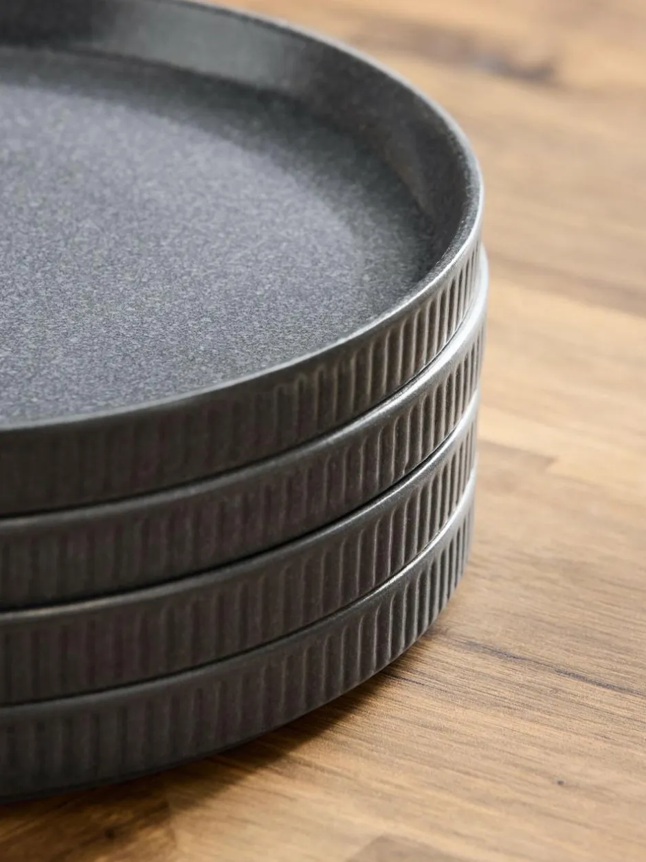 Next Set of 4 Charcoal Grey Stamford Side Plates Online