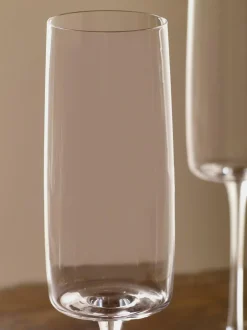 Next Set of 4 Clear Angular Champagne Flutes Clearance