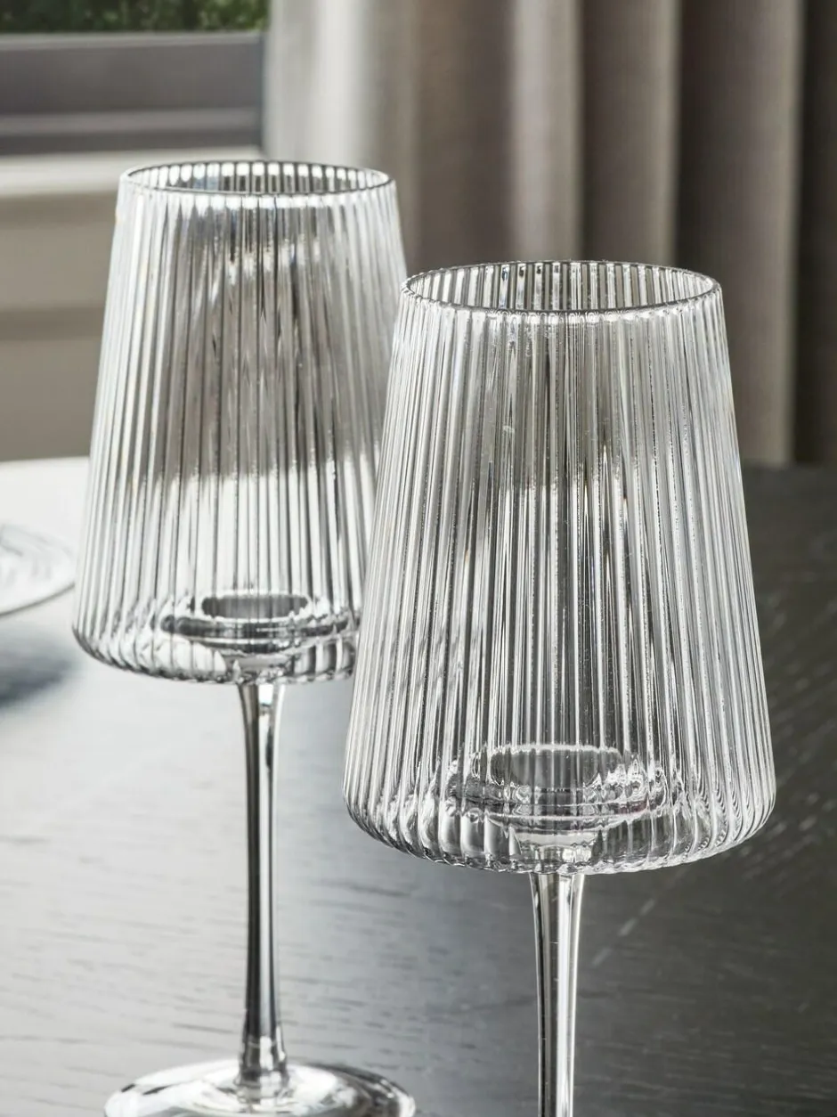 Next Set of 4 Clear Hollis Angular Wine Glasses Outlet