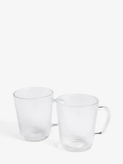 Next Set of 2 Clear Hollis Glass Mugs Sale