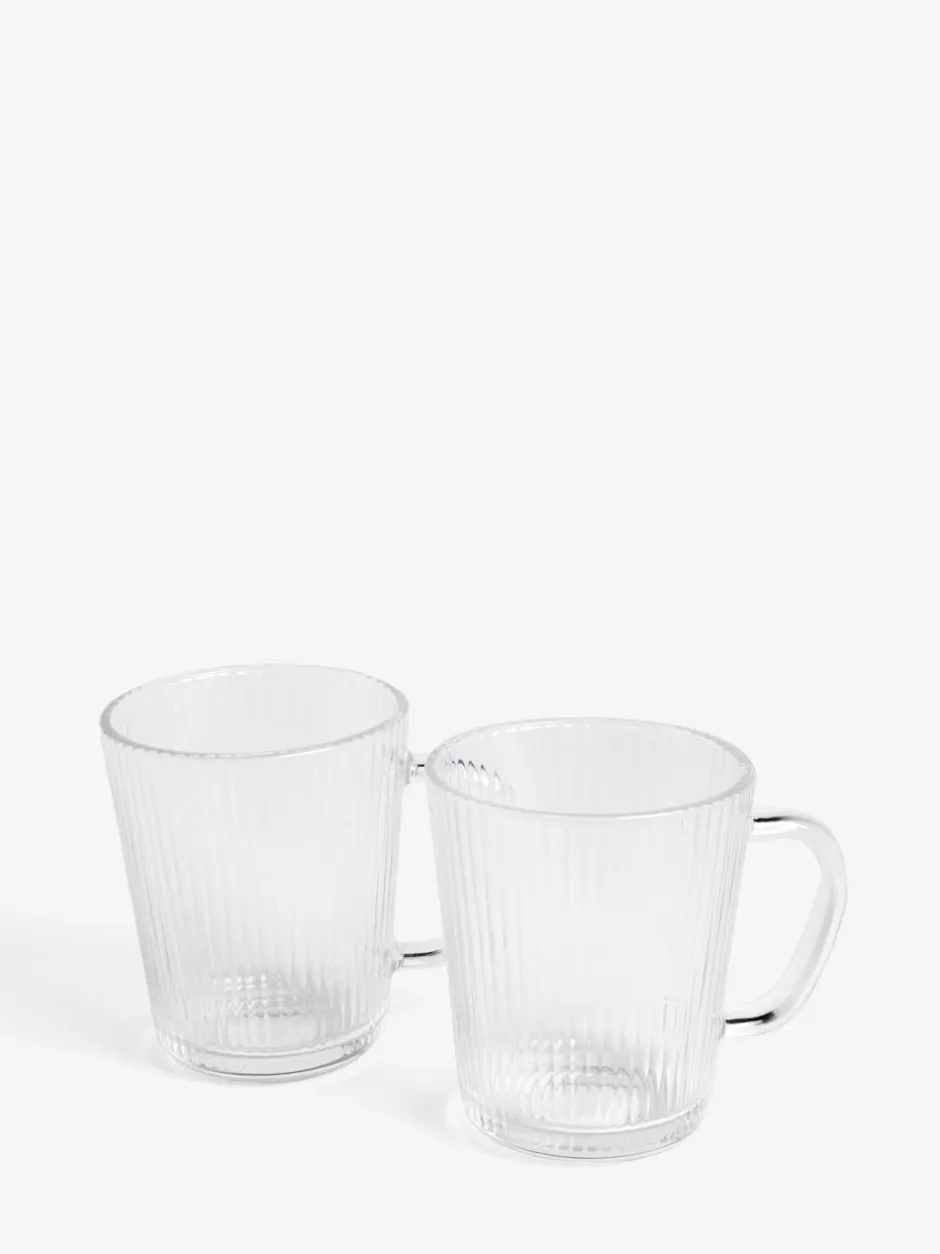 Next Set of 2 Clear Hollis Glass Mugs Sale