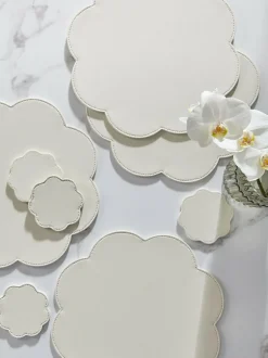 Next Set of 4 Cream Flower Faux Leather Placemats and Coasters Discount