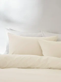 Next Set of 2 Cream Non Iron Simply Soft Housewife Pillowcases