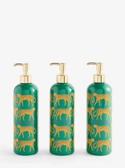 Next Set of 3 Green Cheetah Animal Reusable Dispenser Bottle