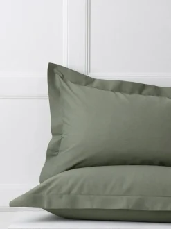 Next Set of 2 Green Olive Cotton Rich Pillowcases Discount