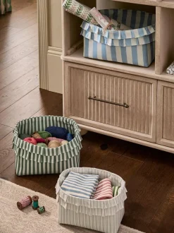 Next Set of 3 Multi Ruffle Striped Storage Baskets Hot