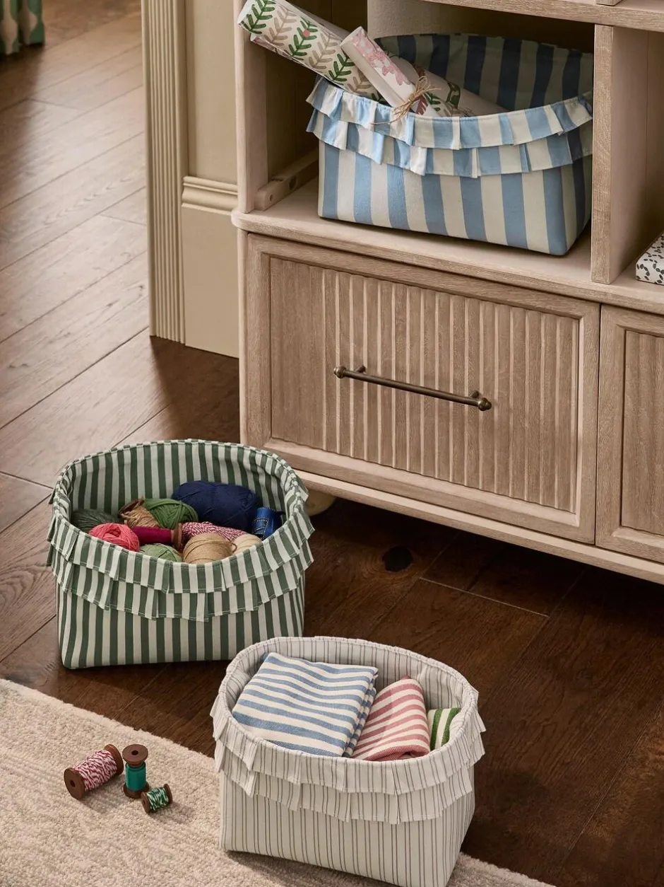 Next Set of 3 Multi Ruffle Striped Storage Baskets Hot
