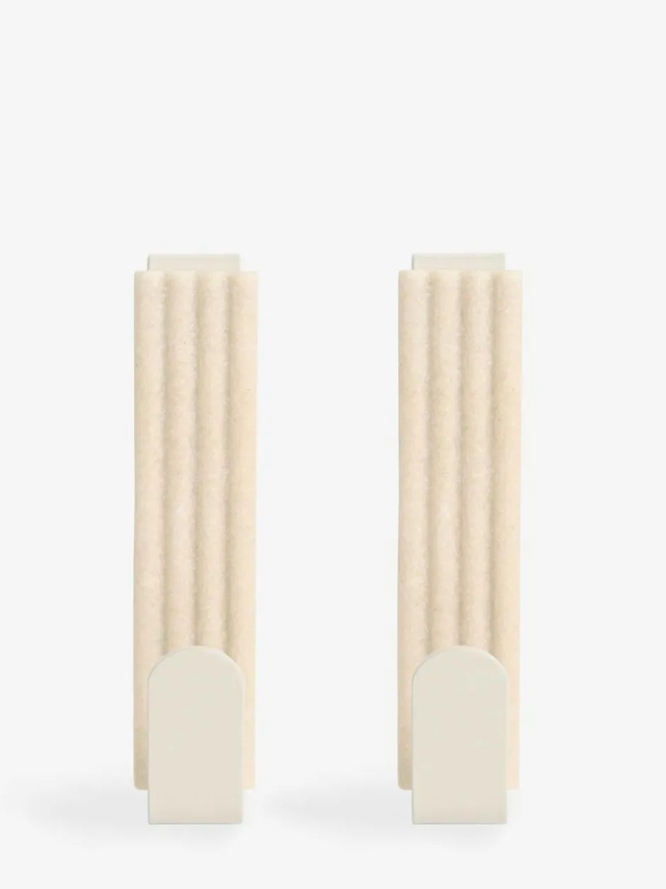Next Set of 2 Natural Rib Over Door Hooks New